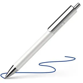 Kuličkové pero "Perlia", bílá, 0,5 mm, stiskací mechanismus, modrý inkoust, SCHNEIDER